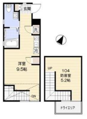 台東区上野桜木1丁目楽器可（防音・ピアノ・弦管打楽器・声楽・DTM）マンション 間取り