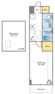 世田谷区赤堤4丁目楽器可（消音機能付楽器）マンション 間取り