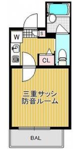 大田区多摩川1丁目楽器可（防音・24時間演奏・ピアノ・管・弦・打楽器・声楽・DTM)マンション 間取り