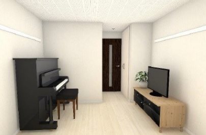 蕨市南町3丁目楽器可（防音・グランドピアノ・管弦楽器・声楽※女性のみ）マンション リビング
