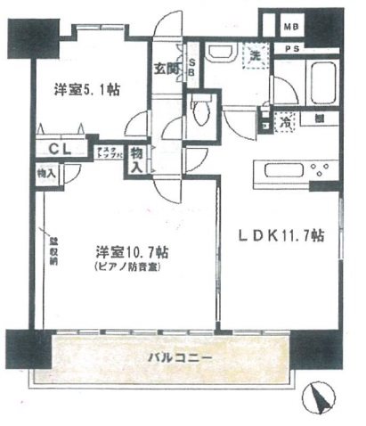 防音室付き　デュオシティ西日暮里アーバニア 間取り
