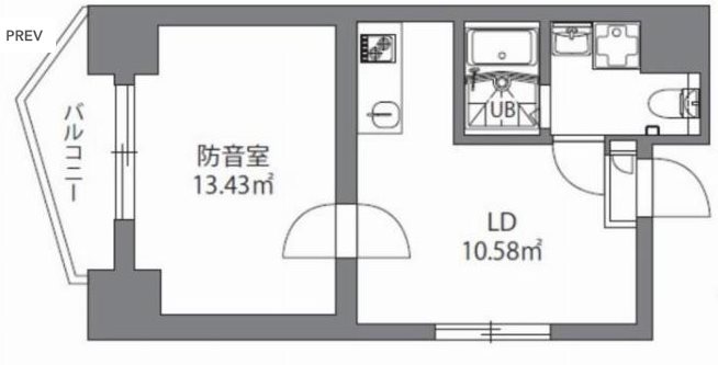 新宿区大京町楽器可(防音・24時間演奏・ピアノ・弦管楽器・声楽)マンション 間取り
