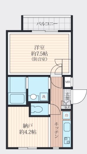 横浜市保土ヶ谷区宮田町2丁目楽器可（グランドピアノ・弦管楽器・木管楽器・金管楽器・声楽・DTM）マンション 間取り