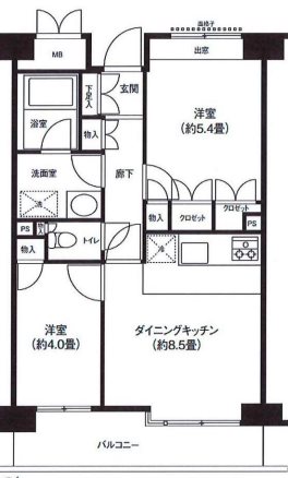 品川区小山5丁目楽器可(ピアノ)マンション 間取り