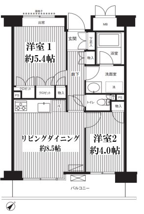 品川区小山5丁目楽器可(ピアノ)マンション 間取り