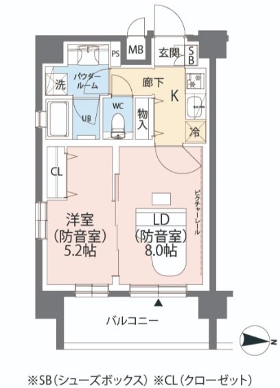 東京都墨田区石原１丁目楽器可（防音、24時間演奏可、グランドピアノ、管弦打楽器、声楽、DTM）マンション 間取り