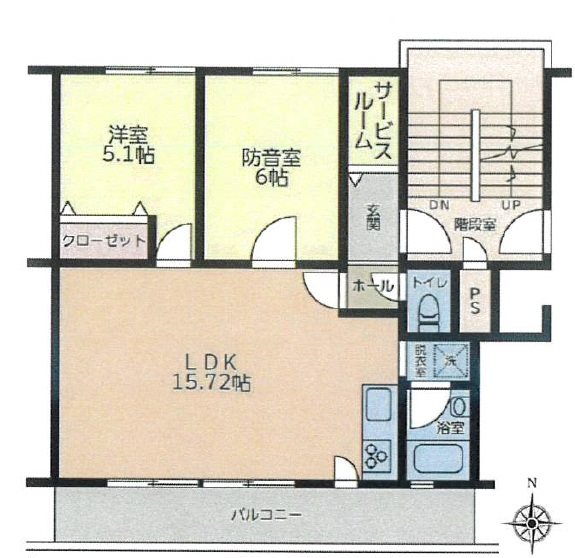 所沢市西新井町楽器可(防音・グランドピアノ・弦管楽器・声楽)マンション 間取り