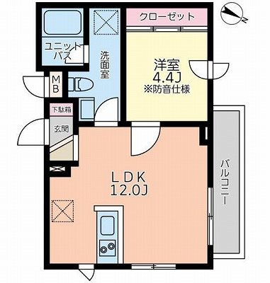 北区中十条3丁目楽器可(防音・グランドピアノ・弦・管楽器・声楽)マンション 間取り