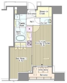 港区浜松町1丁目楽器可（ピアノ）マンション 間取り