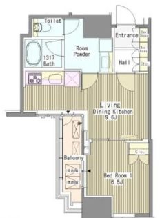 港区浜松町1丁目楽器可（ピアノ）マンション 間取り