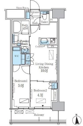 新宿区百人町3丁目楽器可（ピアノ）マンション 間取り