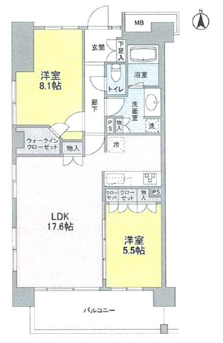 世田谷区経堂3丁目楽器可（ピアノ）マンション 間取り