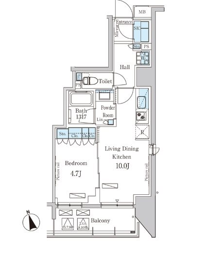 中央区入船3丁目楽器可（ピアノ）マンション 間取り