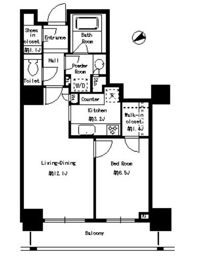 港区芝浦2丁目楽器可（ピアノ）マンション 間取り