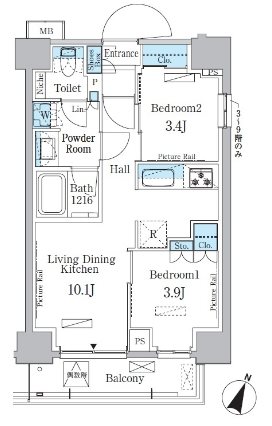 豊島区南大塚2丁目楽器可（ピアノ）マンション 間取り