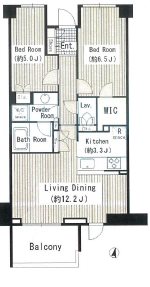 世田谷区用賀1丁目楽器可（ピアノ）マンション 間取り
