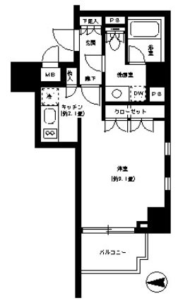 千代田区神田須田町2丁目楽器可（ピアノ）マンション 間取り