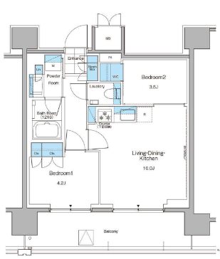 品川区西大井1丁目楽器可（ピアノ）マンション 間取り