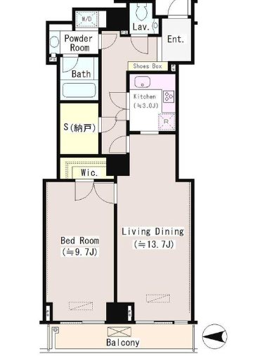 渋谷区恵比寿4丁目楽器可（ピアノ）マンション 間取り