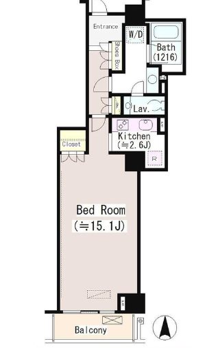渋谷区恵比寿4丁目楽器可（ピアノ）マンション 間取り