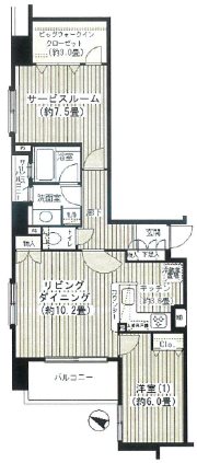 中央区日本橋箱崎町楽器可（ピアノ）マンション 間取り