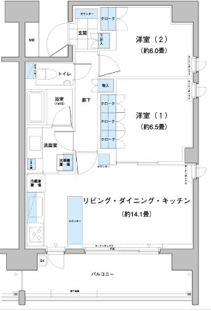 世田谷区砧2丁目楽器可（ピアノ）マンション 間取り