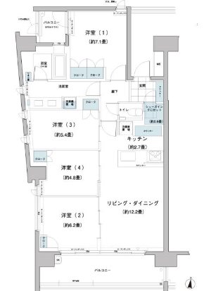 世田谷区砧2丁目楽器可（ピアノ）マンション 間取り