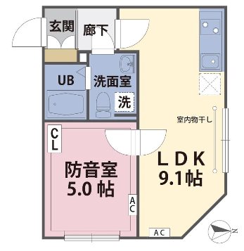 練馬区豊玉中3丁目楽器可（防音・24時間演奏・ピアノ・弦・管・打楽器・声楽・DTM）マンション 間取り