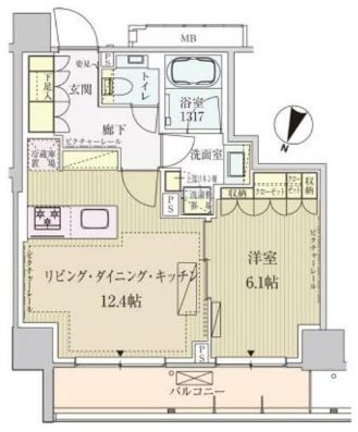 港区赤坂3丁目楽器可（ピアノ）マンション 間取り
