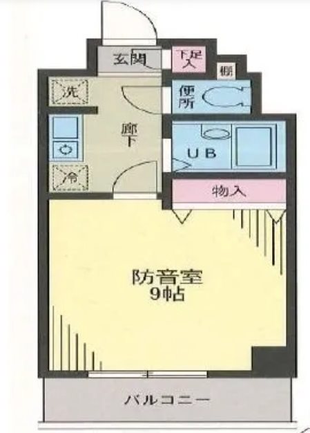 台東区谷中1丁目楽器可(防音・グランドピアノ・弦・管楽器)マンション 間取り