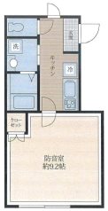 台東区池之端4丁目楽器可(防音・24時間演奏・グランドピアノ・弦・管・打楽器・声楽・DTM)マンション 間取り