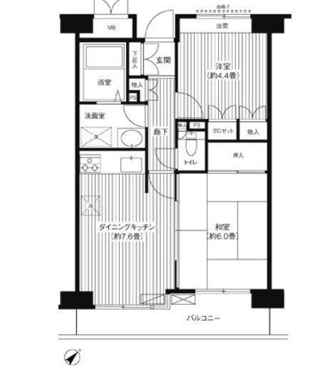 品川区小山5丁目楽器可(ピアノ)マンション 間取り