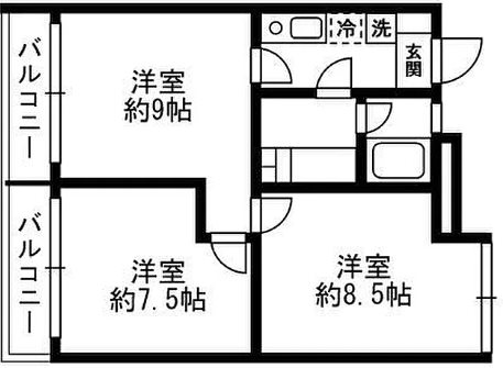 練馬区桜台1丁目楽器可（防音・グランドピアノ・弦・管楽器・声楽）女性専用マンション 間取り