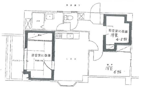 戸田市本町4丁目楽器可（防音・24時間演奏・グランドピアノ・弦管楽器・声楽・DTM） 間取り