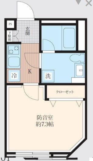 大田区西蒲田8丁目楽器可（(防音・ピアノ・弦管楽器・声楽）マンション 間取り