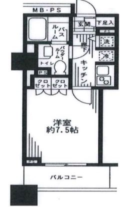 横浜市中区日本大通楽器可（ピアノ・ヴァイオリン・フルート）マンション 間取り