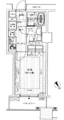 横浜市中区日本大通楽器可（ピアノ・ヴァイオリン・フルート）マンション 間取り