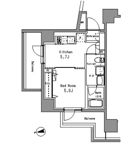 江東区亀戸7丁目楽器可（ピアノ）マンション 間取り