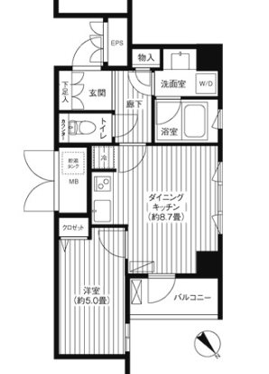 新宿区余丁町楽器可（ピアノ）マンション 間取り