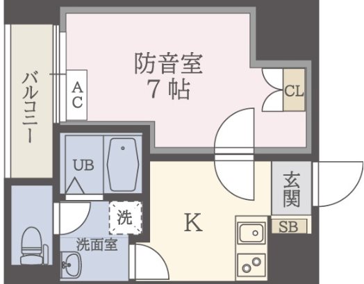 台東区根岸3丁目楽器可(防音・24時間365日演奏・電子ピアノ・弦・木・金管楽器・声楽・DTM)マンション 間取り