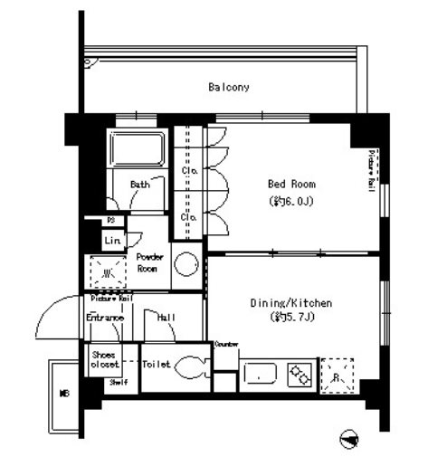 目黒区目黒本町4丁目楽器可（ピアノ）マンション 間取り