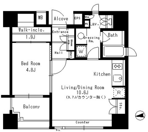 新宿区水道町楽器可（ピアノ）マンション 間取り