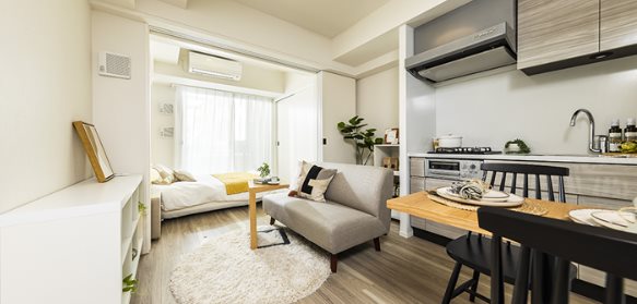 新宿区東榎町楽器可（ピアノ）マンション リビング