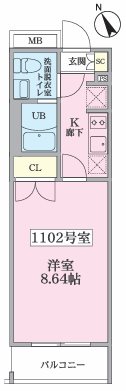 大田区蒲田4丁目楽器可（防音・24時間演奏可能・ピアノ・管弦楽器・声楽）マンション 間取り