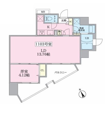大田区蒲田4丁目楽器可（防音・24時間演奏可能・ピアノ・管弦楽器・声楽）マンション 間取り