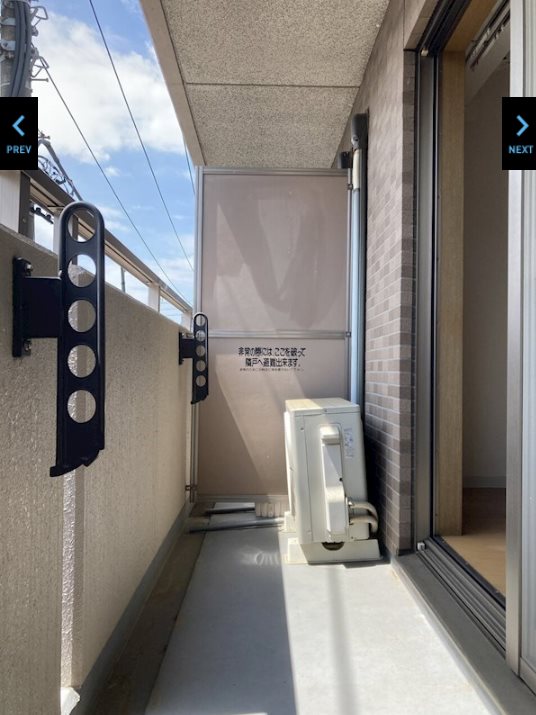 東京都清瀬市松山２丁目楽器可マンション ベランダ