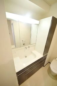 調布市若葉町2丁目楽器可(防音・グランドピアノ・弦管楽器・声楽・DTM）マンション 洗面所
