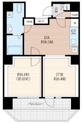 台東区千束4丁目楽器可（防音・24時間演奏可・グランドピアノ・弦管楽器・声楽・DTM）マンション 間取り