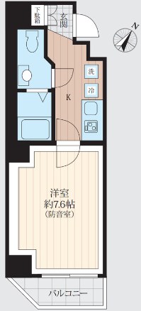台東区千束4丁目楽器可（防音・24時間演奏可・グランドピアノ・弦管楽器・声楽・DTM）マンション 間取り