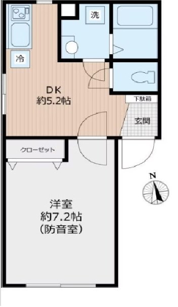 板橋区蓮根3丁目楽器可（防音・グランドピアノ・弦木金管楽器・声楽）マンション 間取り